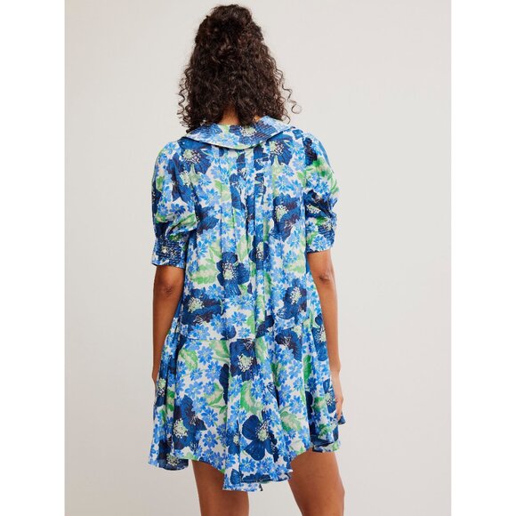 🎉LAST CHANCE🎉 FREE PEOPLE Moon Chaser Mini Dress / Bright Blue Combo - Picture 4 of 7